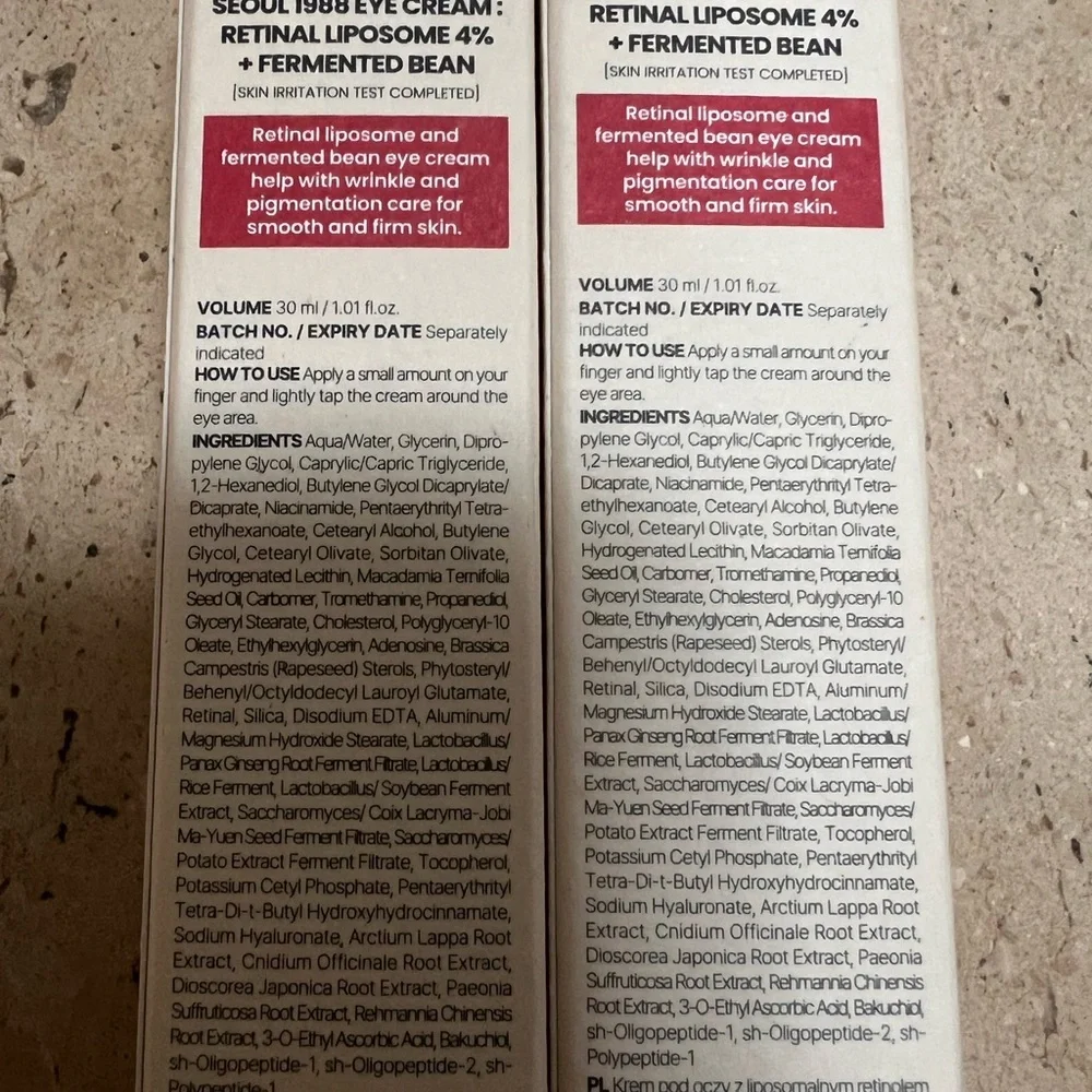 K-SECRET SEOUL 1988 Retinal Eye Cream Advanced Retinal Liposome 4% 2 Pack 30ml E